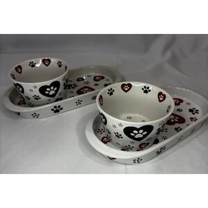 🐾Pawfetti Temp-tations by Tara Seasonal Set of (2) Soup & Sandwich Bowls/Plates
